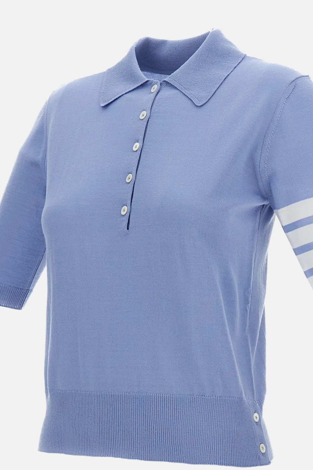Thom Browne 4-Bar Button Detailed Short-Sleeved Polo Shirt