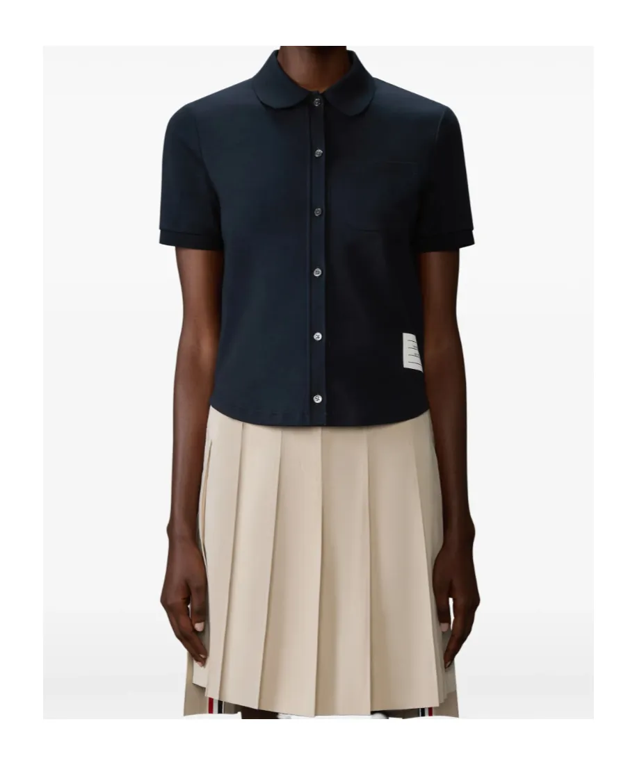 Thom Browne Logo Patch Short-Sleeved Shirt