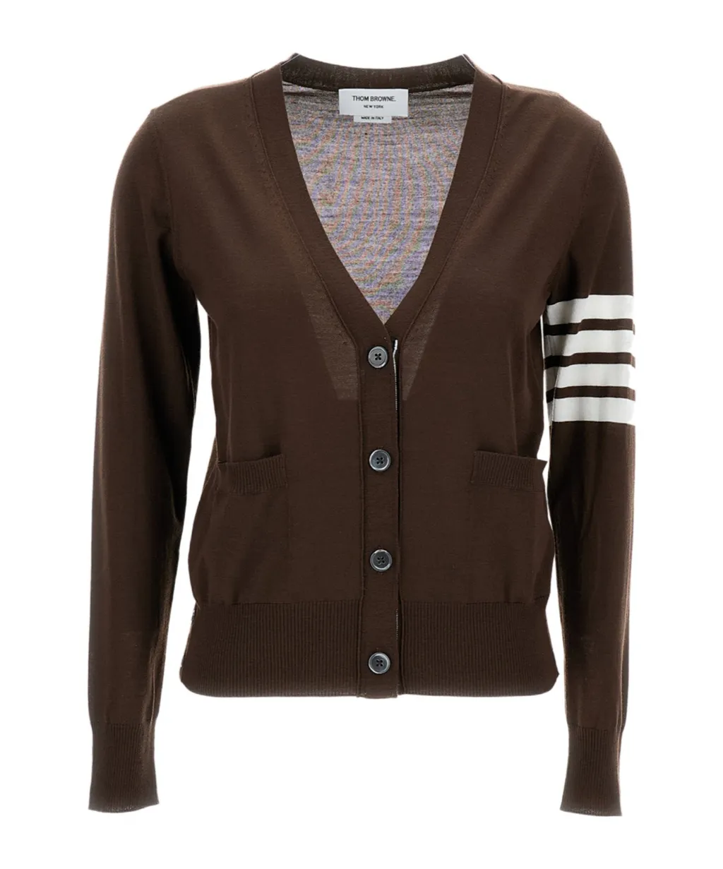 Thom Browne 4 Bar V-Neck Cardigan