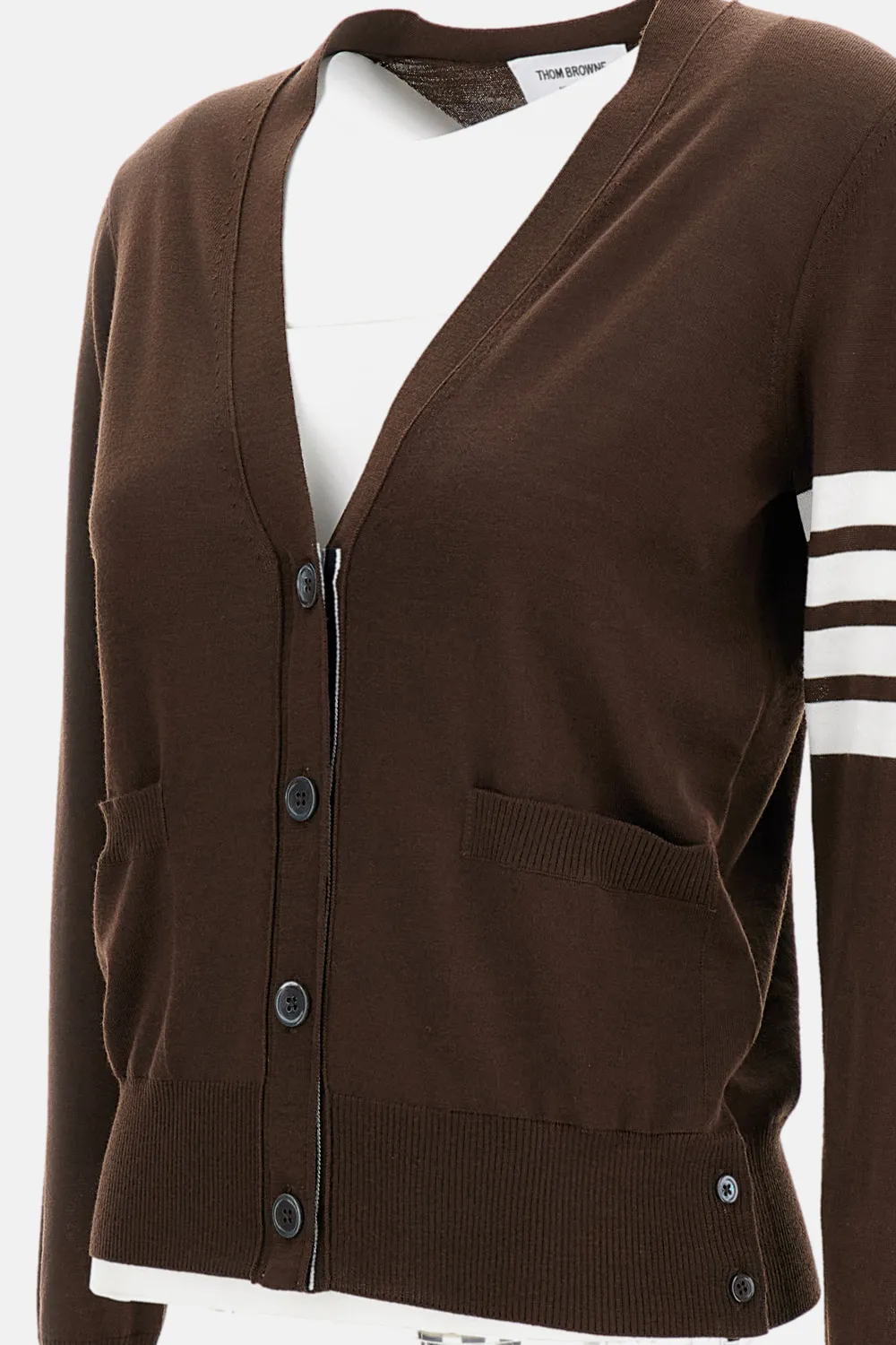 Thom Browne 4 Bar V-Neck Cardigan