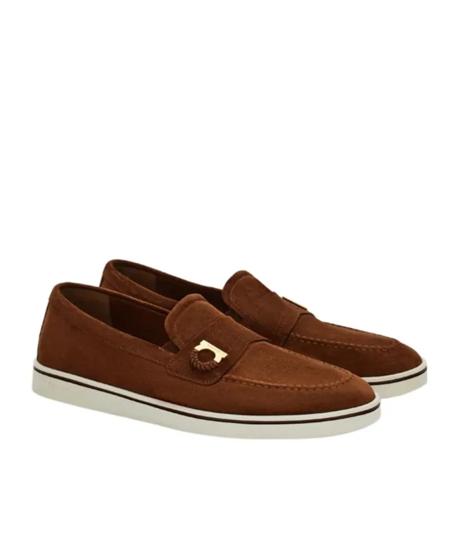 Boat Shoe Loafer With Gancini Detail