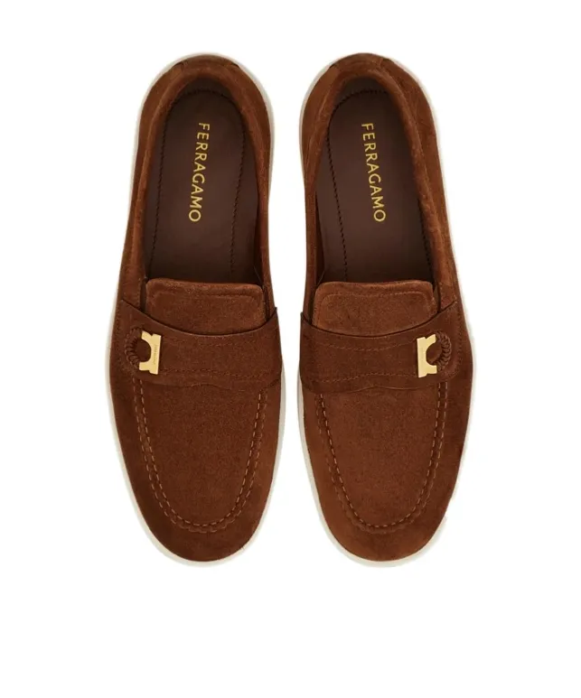 Boat Shoe Loafer With Gancini Detail