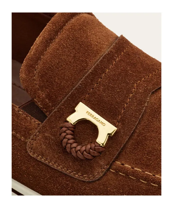 Boat Shoe Loafer With Gancini Detail