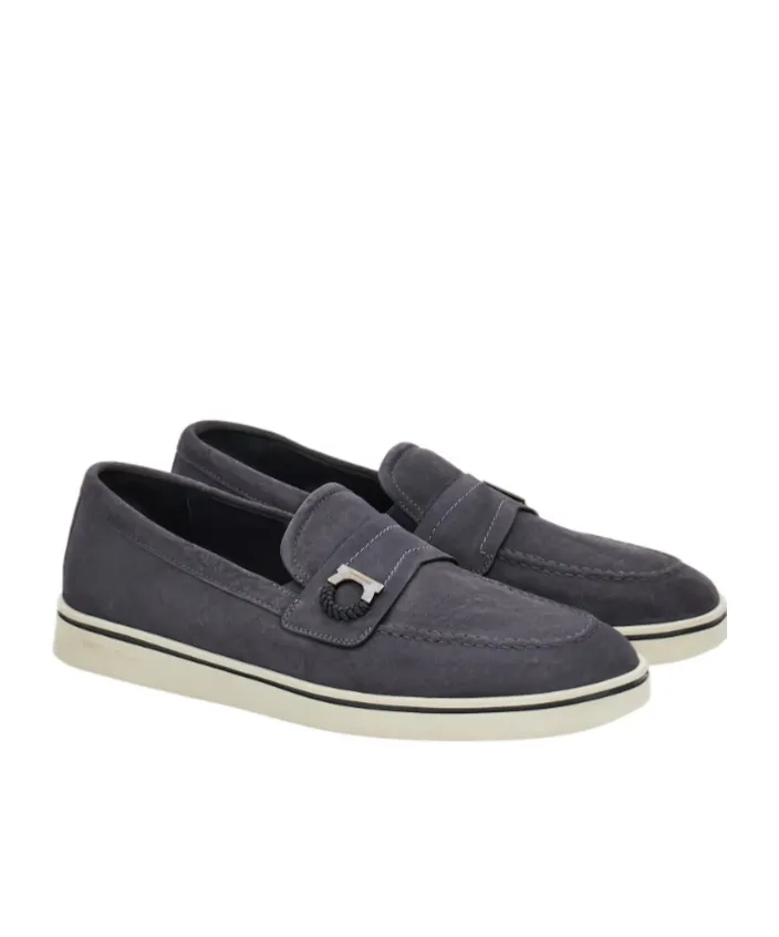 Boat Shoe Loafer With Gancini Detail