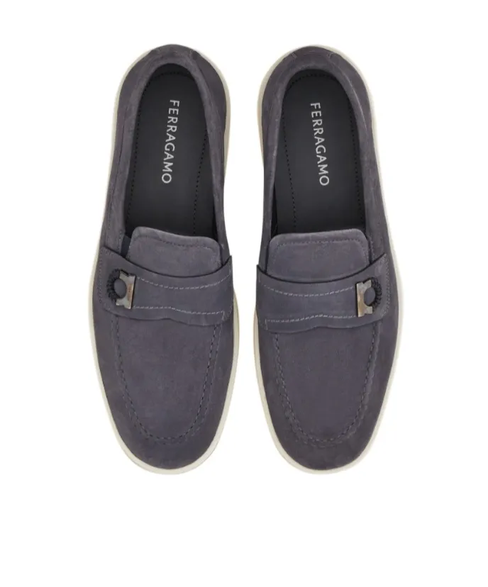 Boat Shoe Loafer With Gancini Detail