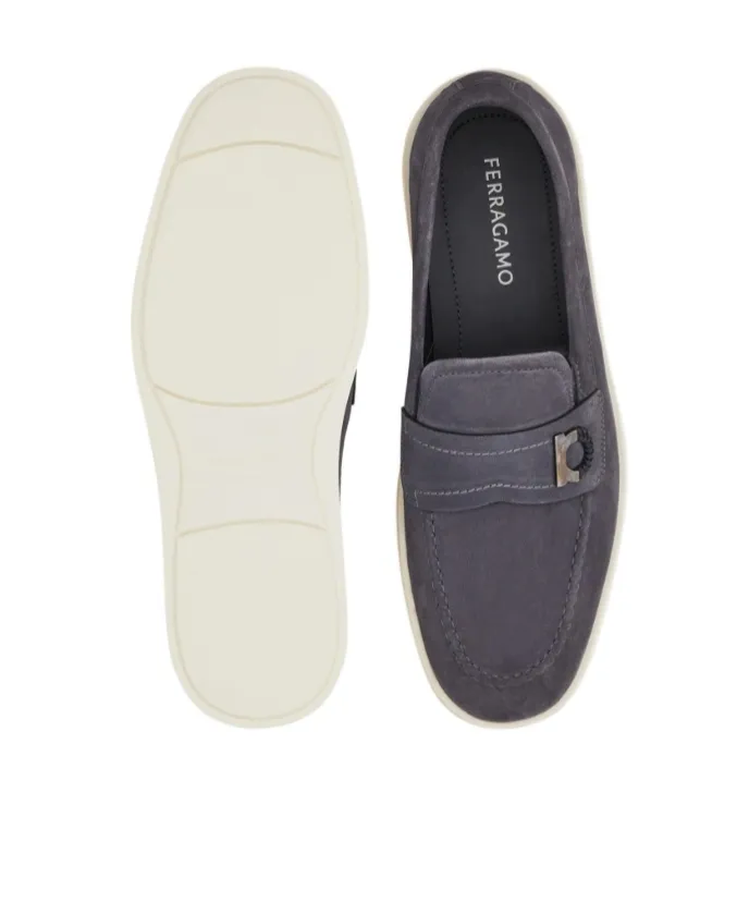 Boat Shoe Loafer With Gancini Detail
