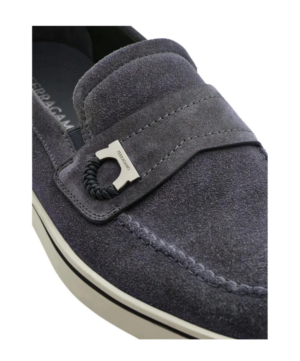 Boat Shoe Loafer With Gancini Detail