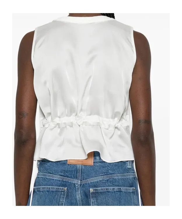 Buttoned Drawstring Waistcoat