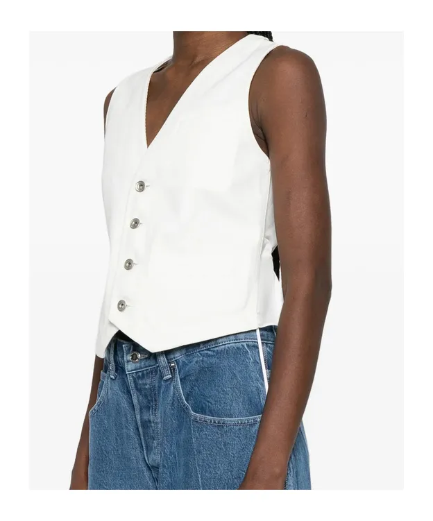 Buttoned Drawstring Waistcoat
