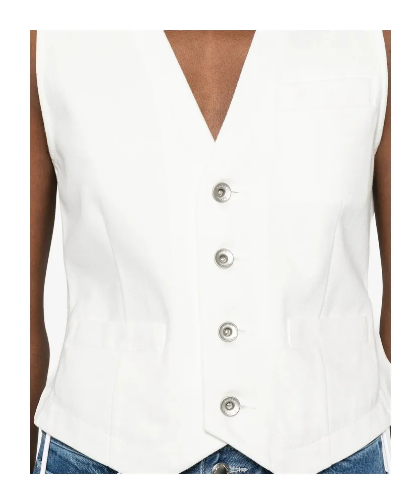 Buttoned Drawstring Waistcoat