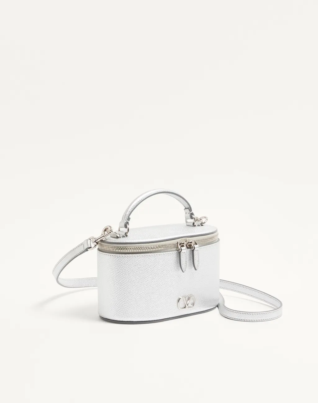 Vlogo Signature Mini Vanity Bag In Laminated Grainy Calfskin