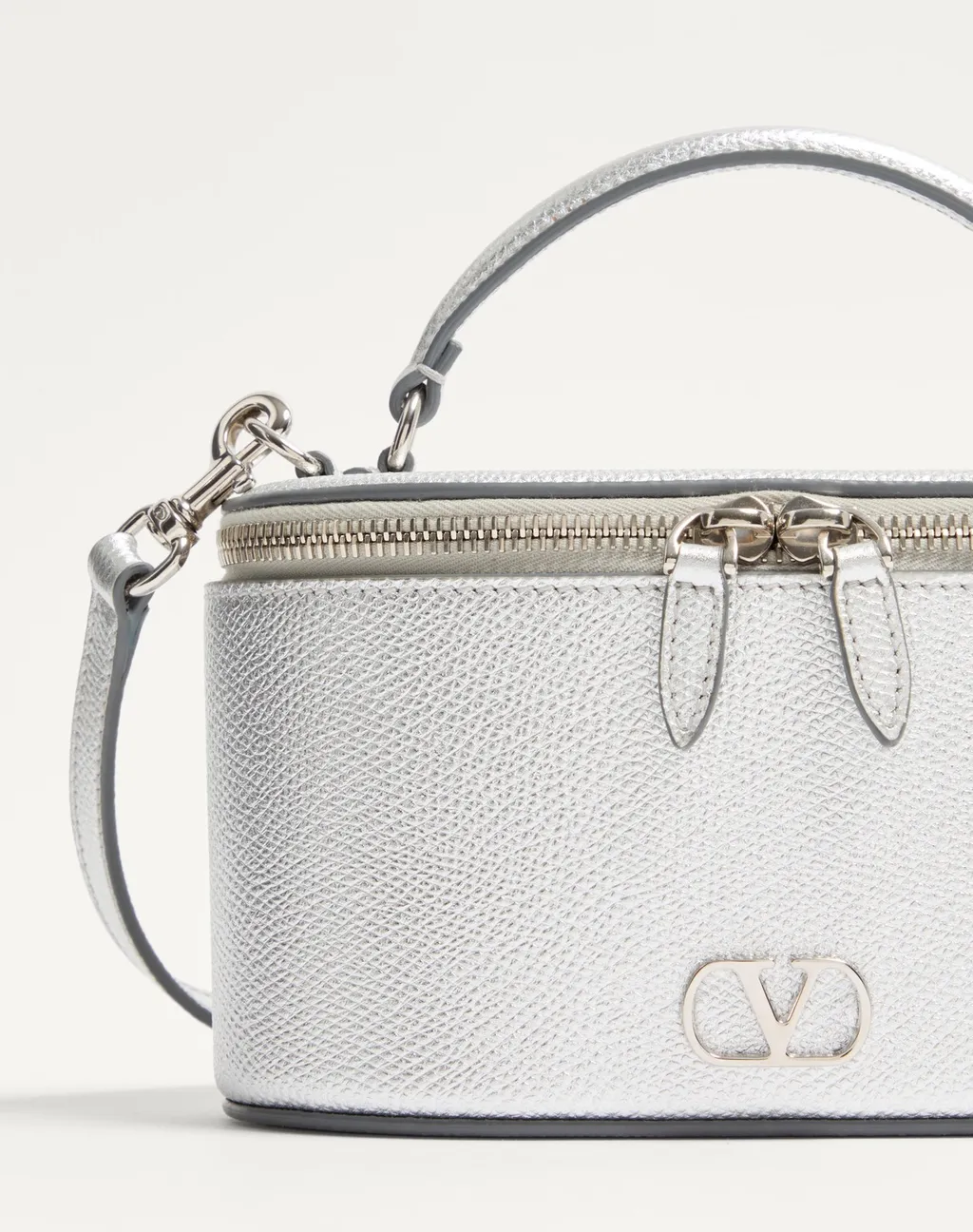 Vlogo Signature Mini Vanity Bag In Laminated Grainy Calfskin