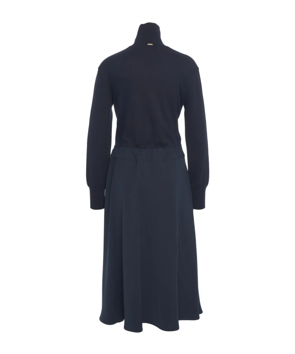 High-Neck Long-Sleeved Dress