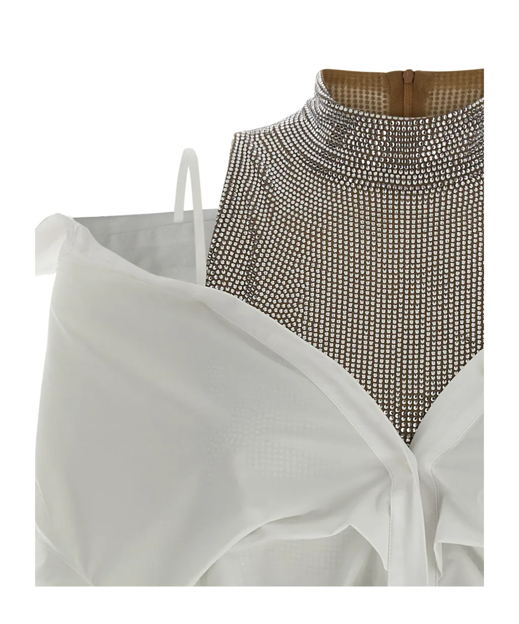 Giuseppe Di Morabito High-Neck Mini Shirt Dress