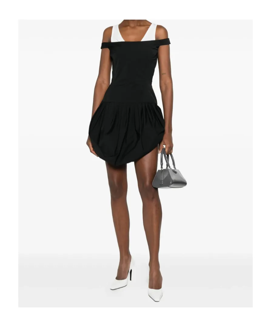 Off-Shoulder Gathered Mini Dress