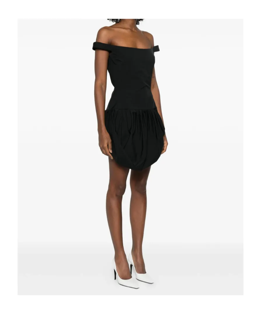 Off-Shoulder Gathered Mini Dress