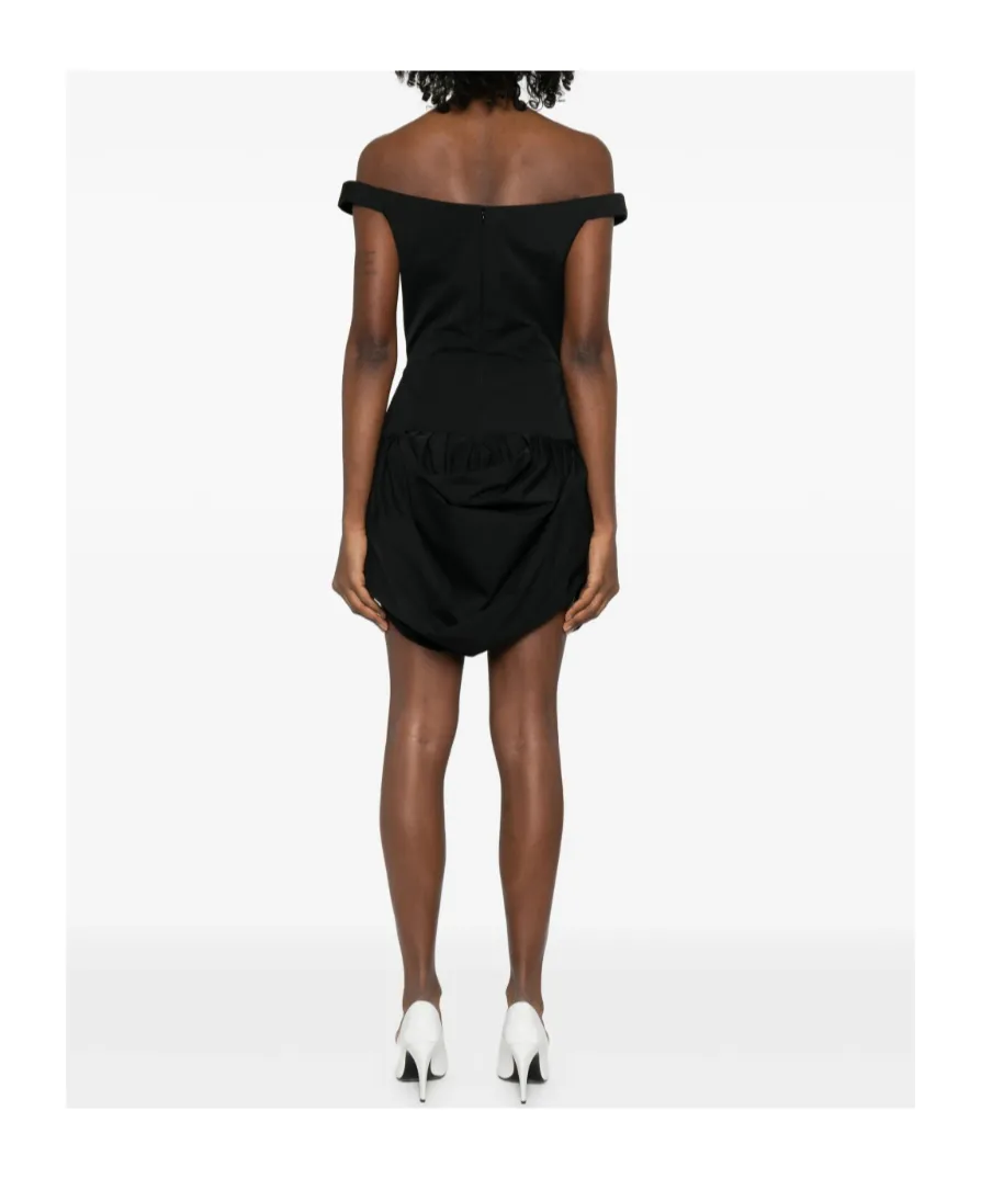 Off-Shoulder Gathered Mini Dress