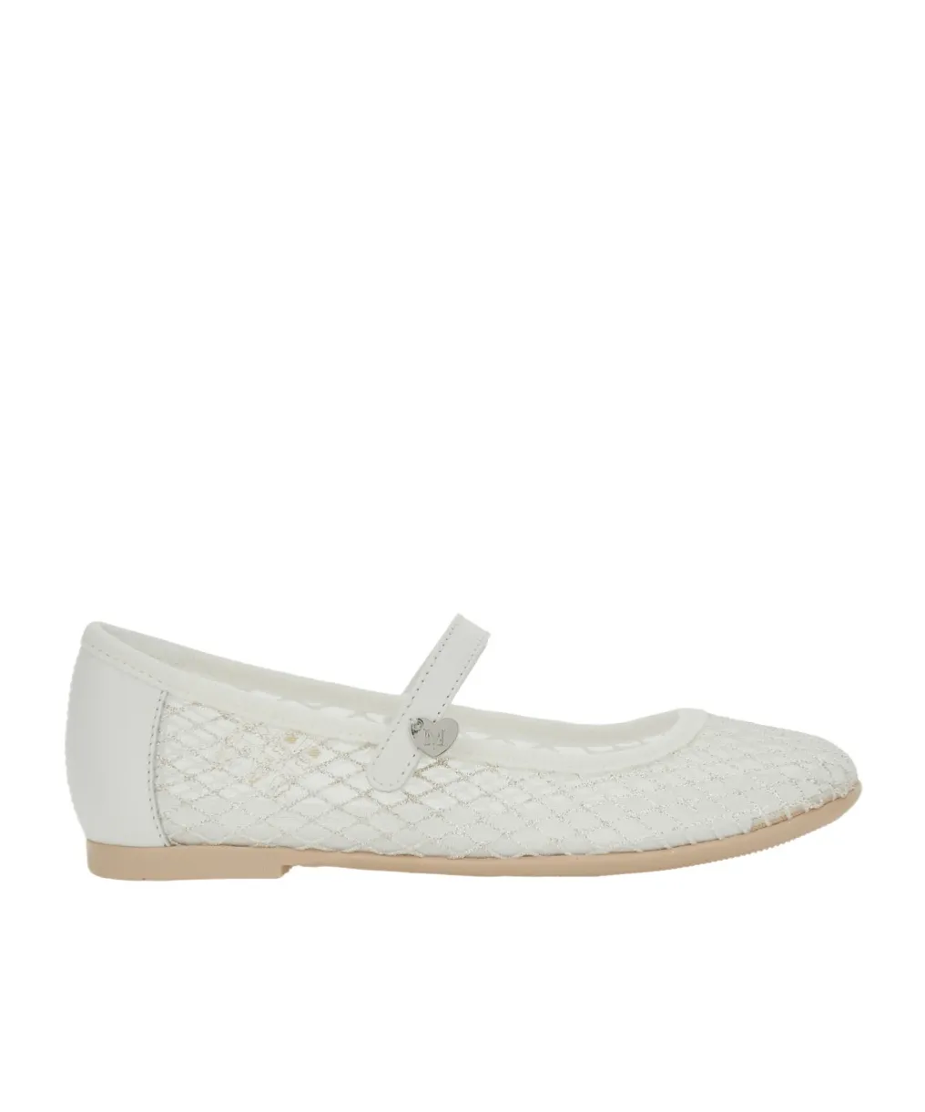 Monnalisa Glitter Mesh Ballerinas