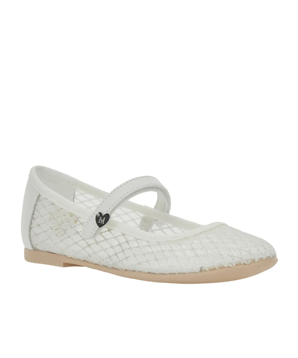 Monnalisa Glitter Mesh Ballerinas
