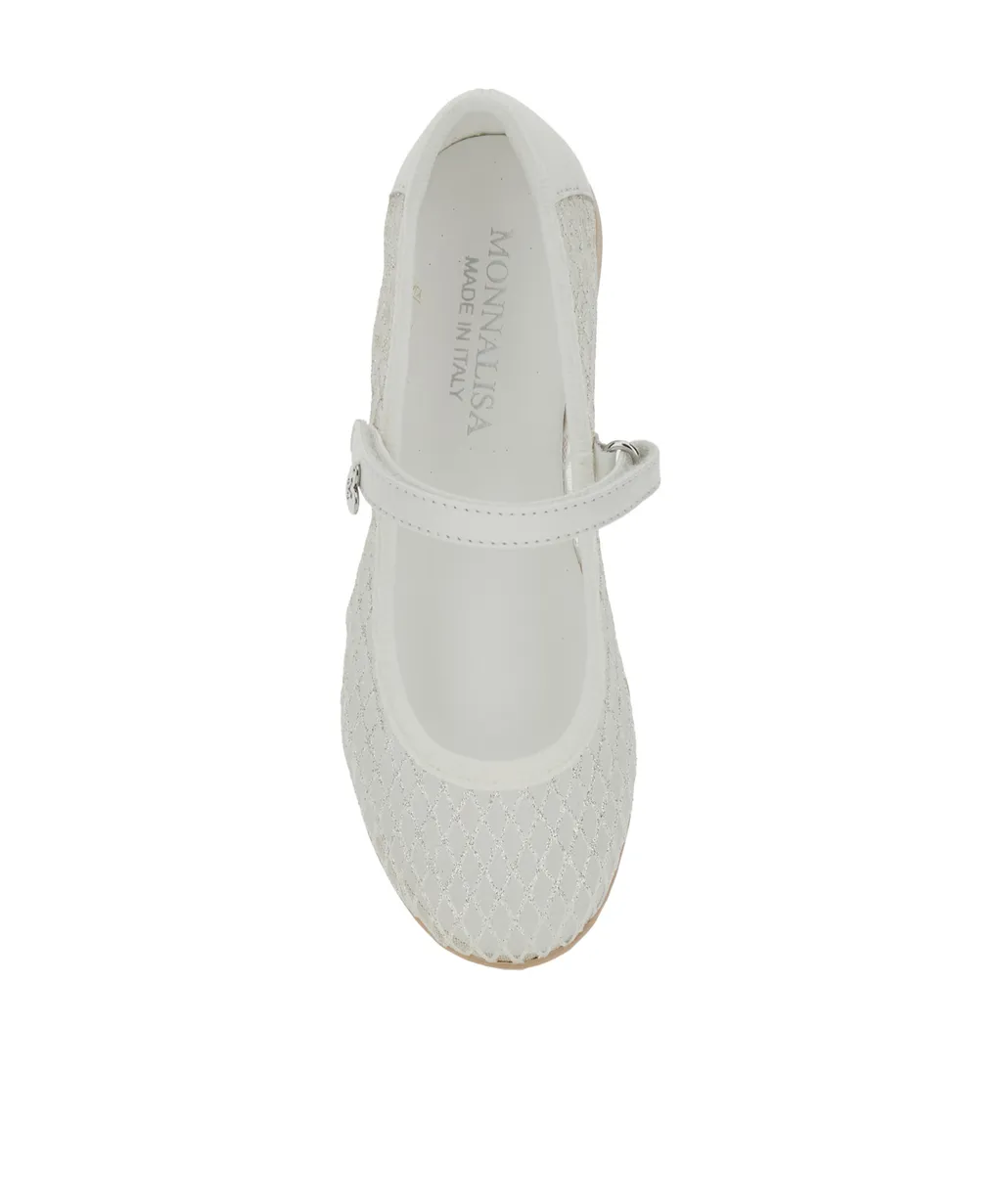 Monnalisa Glitter Mesh Ballerinas