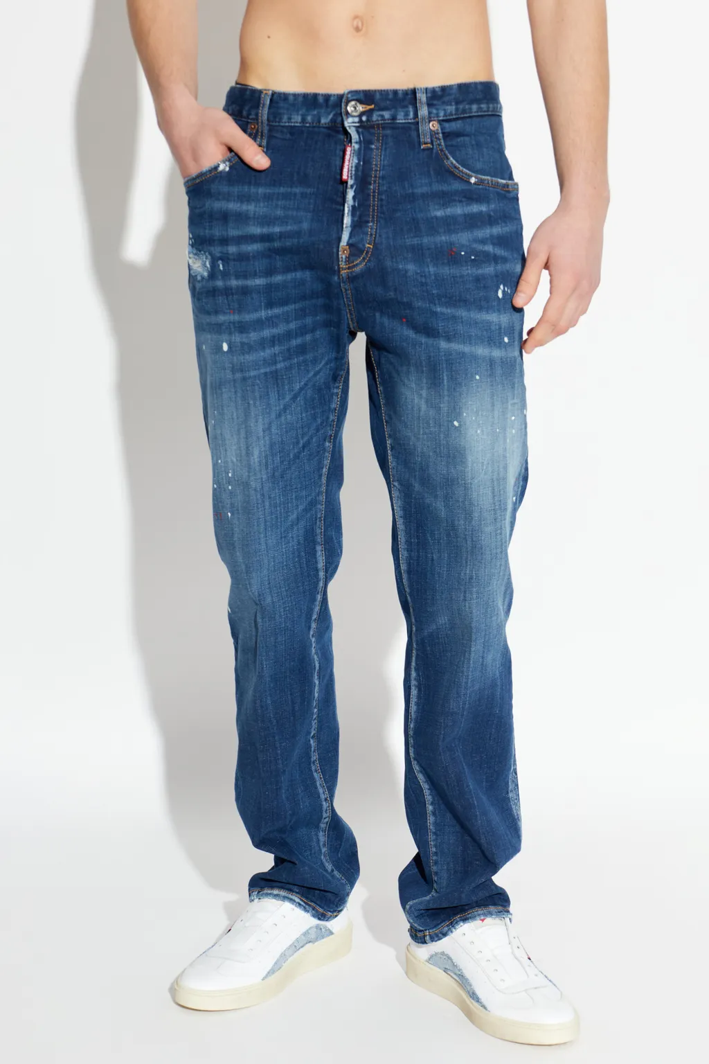 Dsquared2 Distressed Straight Leg Jeans
