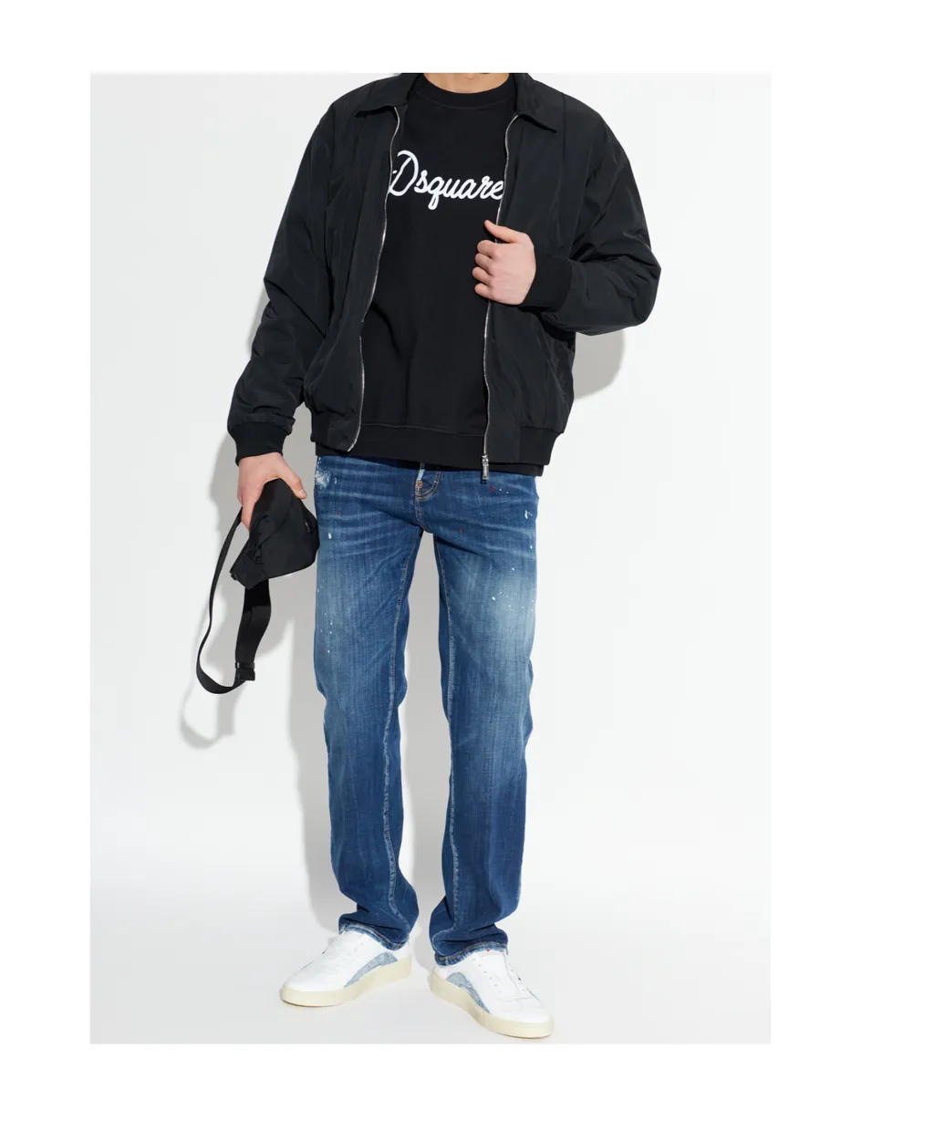Dsquared2 Distressed Straight Leg Jeans