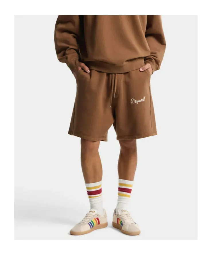 Drawstring Embroidered-Logo Track Shorts