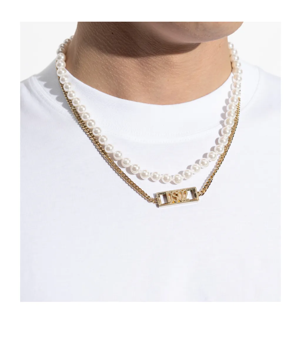 Dsquared2 Logo Detail Layered Necklace