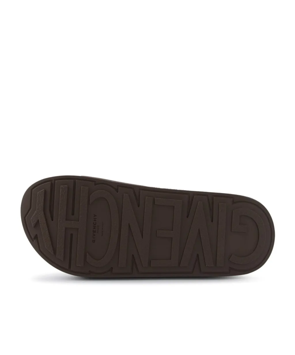 Label Slide Flat Mules In Rubber