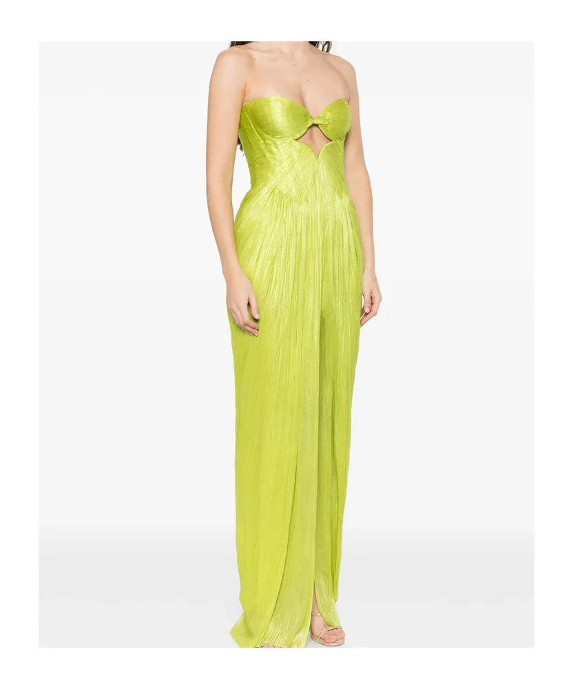 Hollowed-Out Pleated Dress