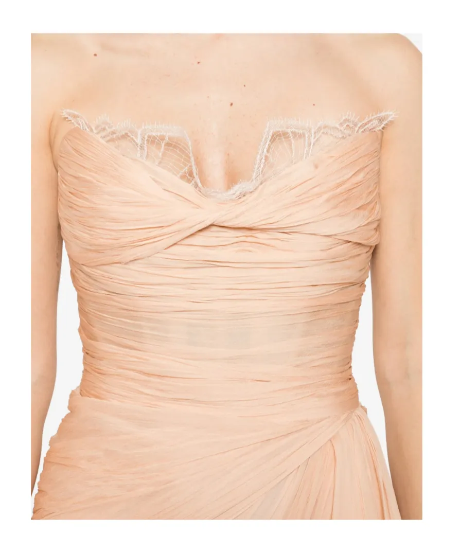 Strapless Ruffled Dress