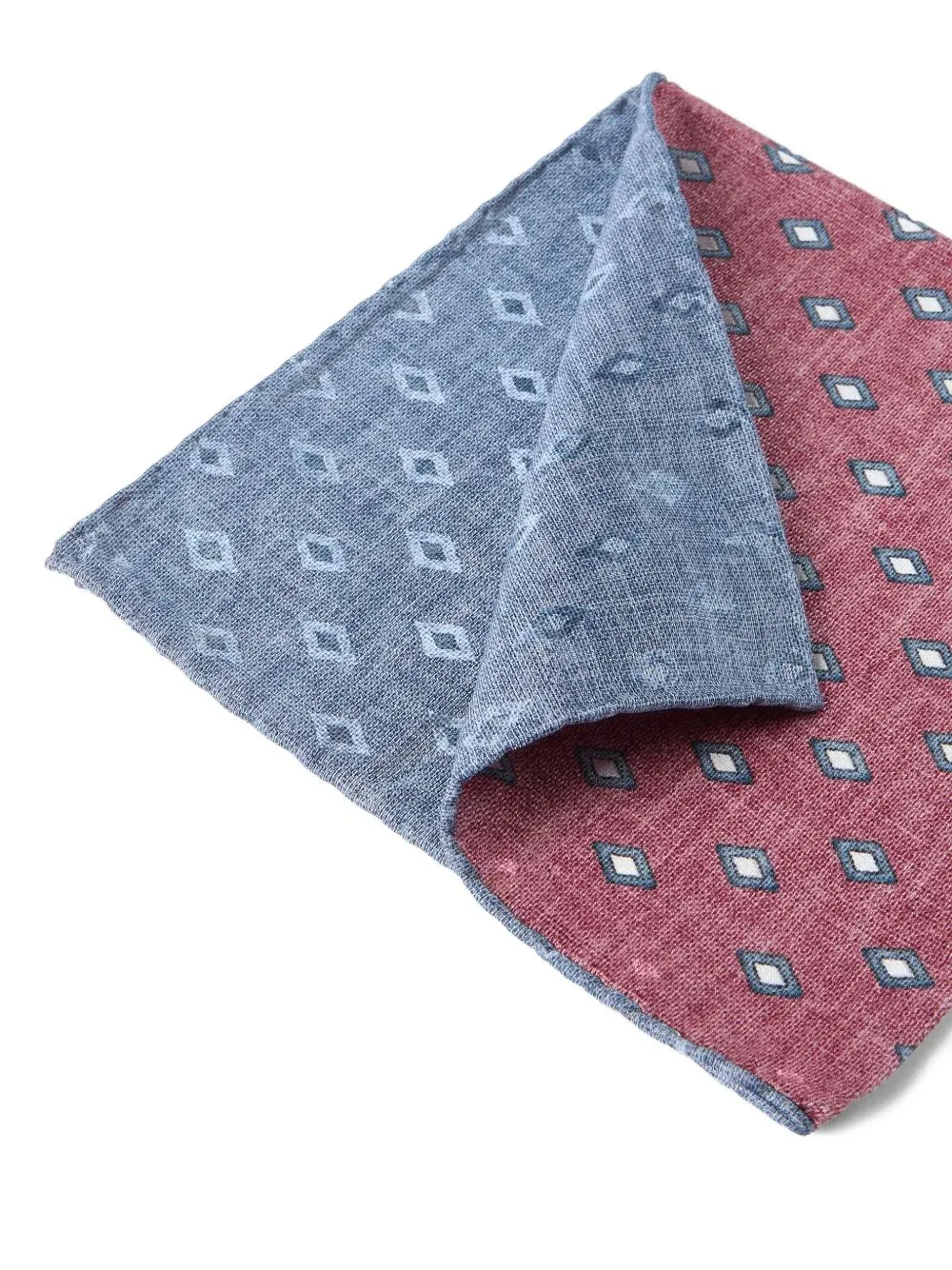 Diamond-Print Silk Pocket Square