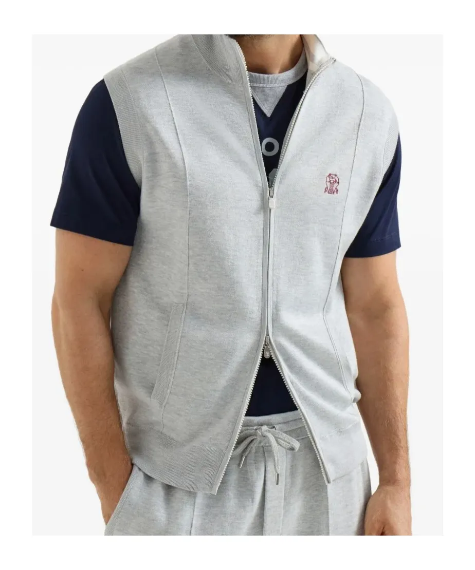 Logo-Detail Zipped Vest