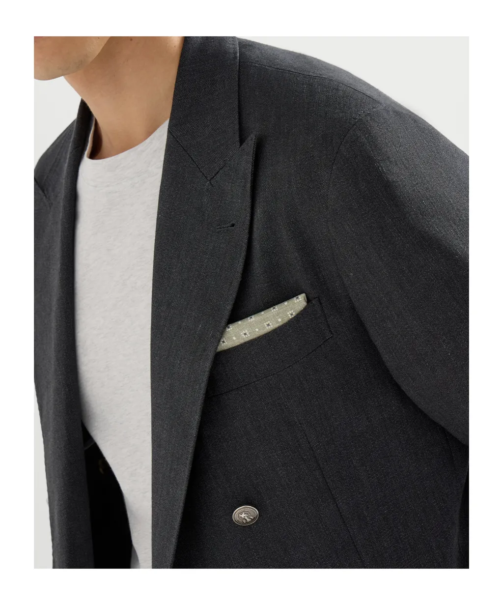 Geometric-Print Silk Pocket Square