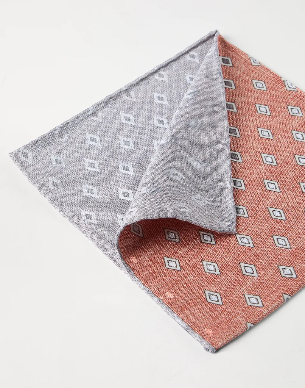 Diamond-Print Silk Pocket Square