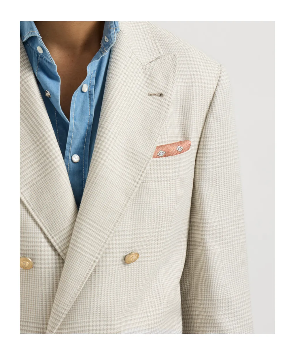 Diamond-Print Silk Pocket Square