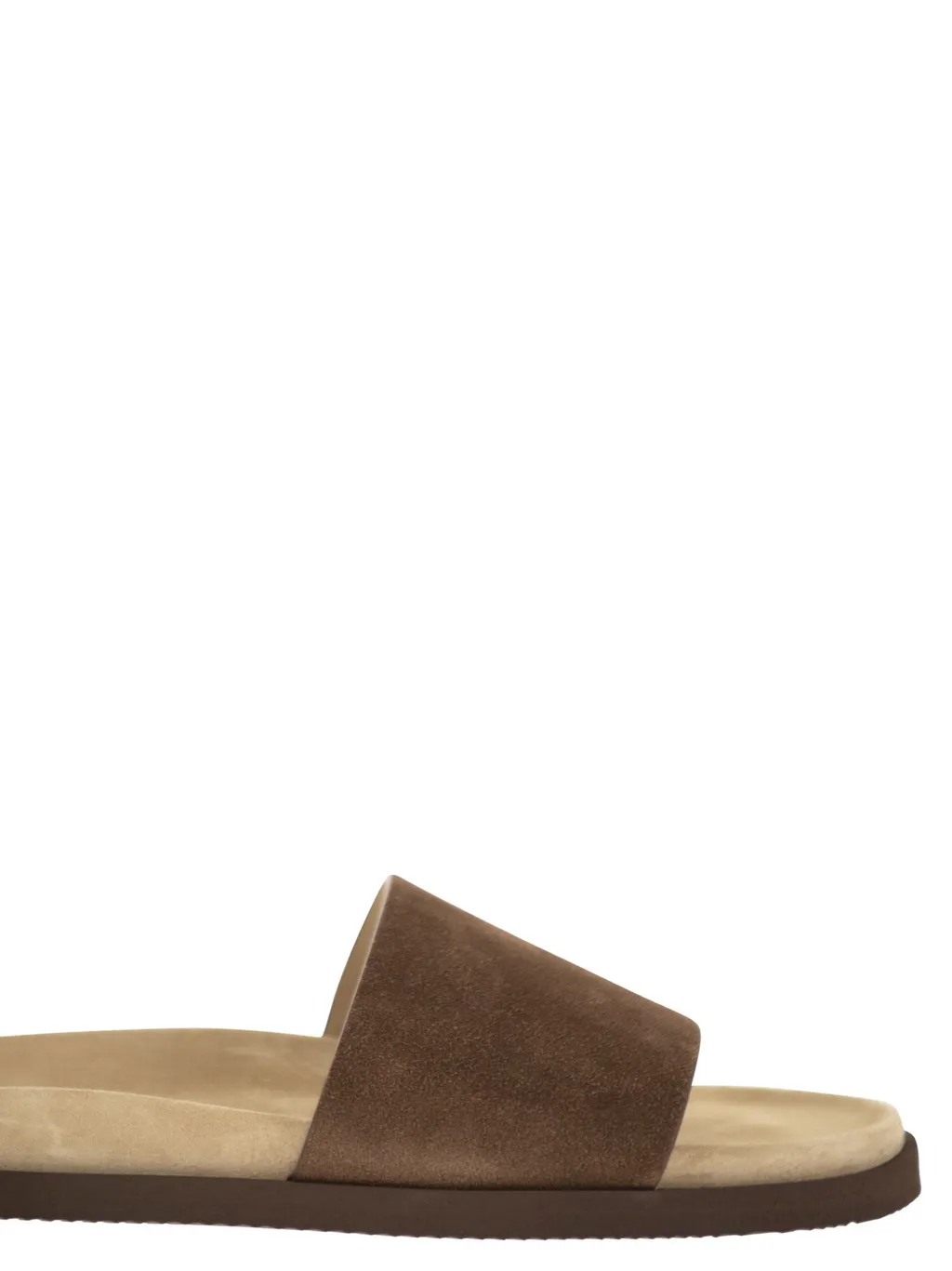 Suede-Strap Flat Sandals