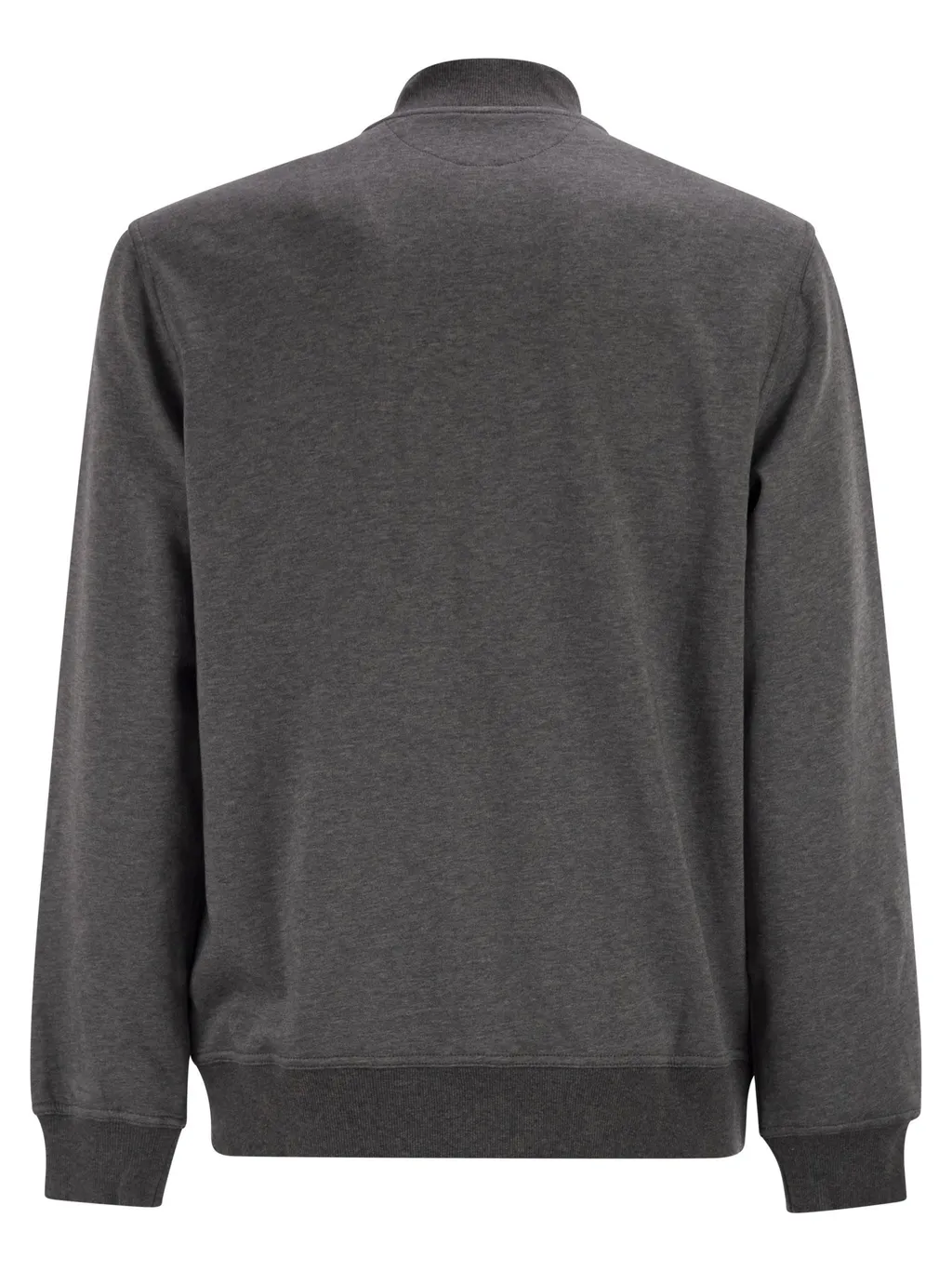 Zip Ribbed-Knit Sweatshirt