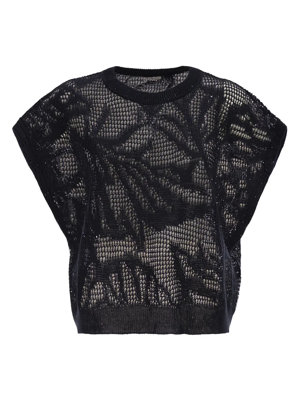 Crew-Neck Sequin Top