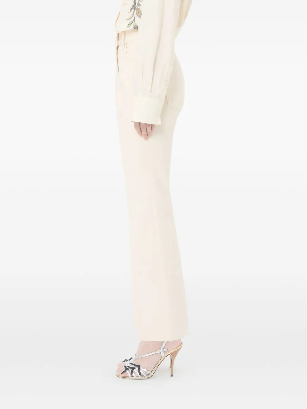 Valentino Logo Plaque Straight Leg Pants