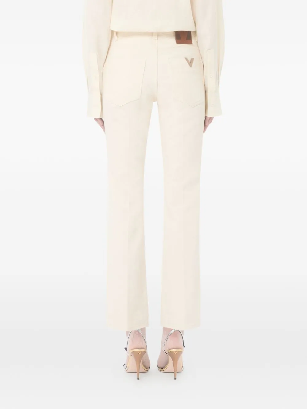 Valentino Logo Plaque Straight Leg Pants