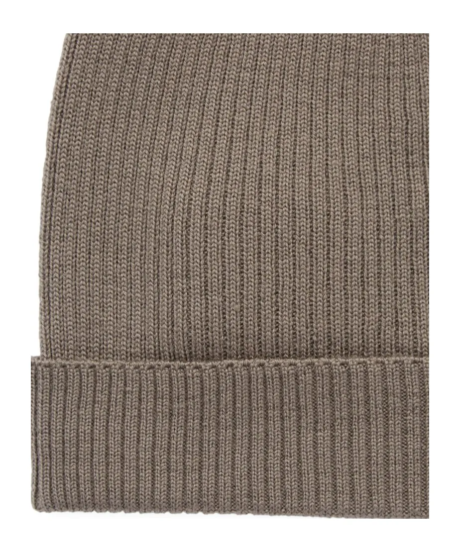 Temple Ribbed Wool Knit Hat
