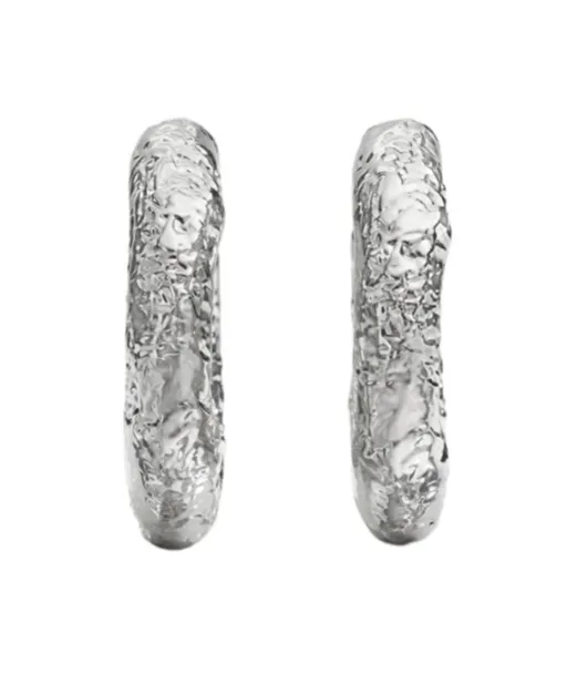 Tinfoil-Textured Hoop Earrings