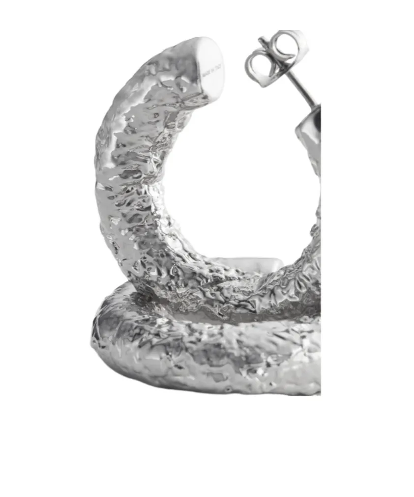 Tinfoil-Textured Hoop Earrings