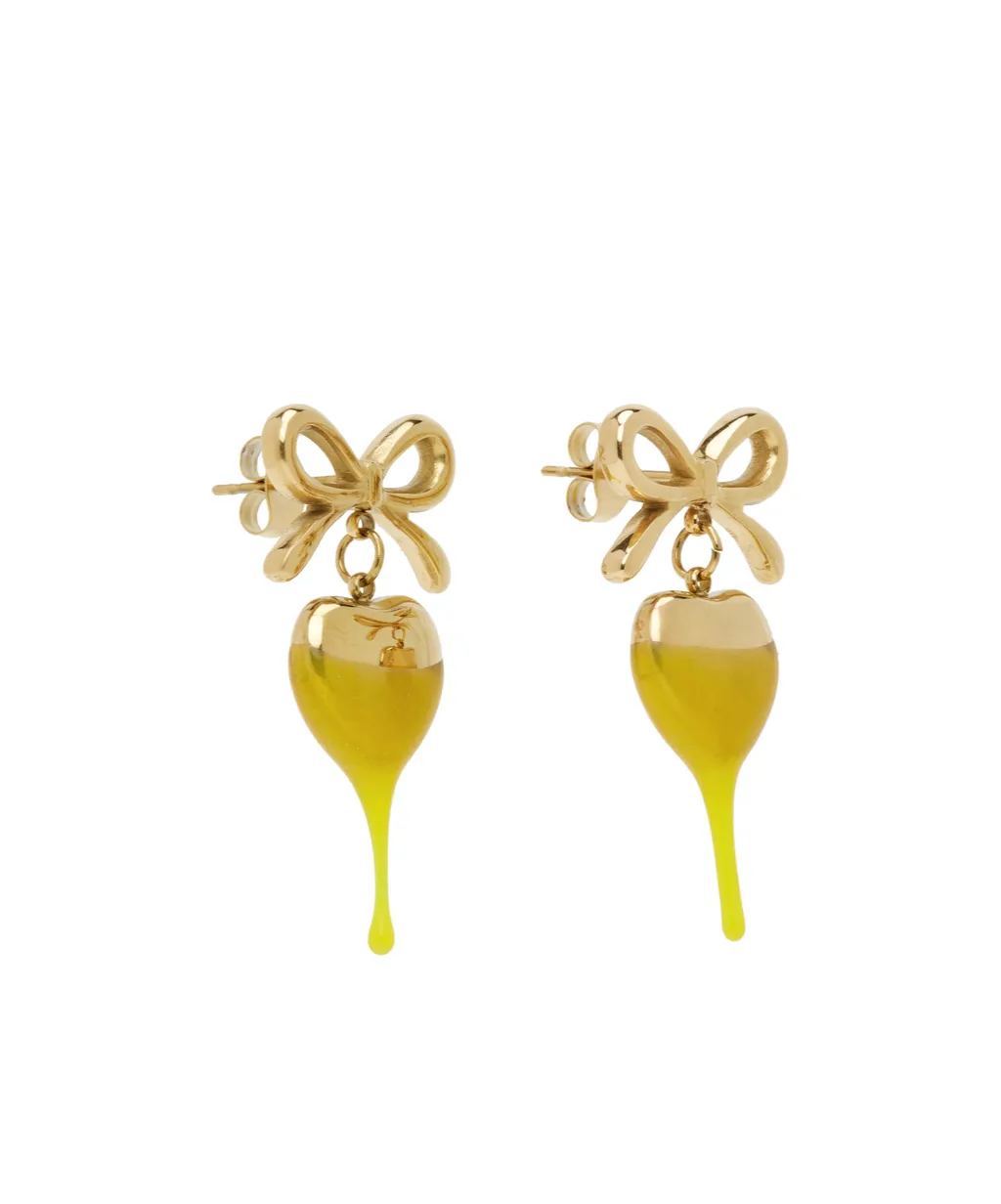 Bow-Shaped Heart Earrings