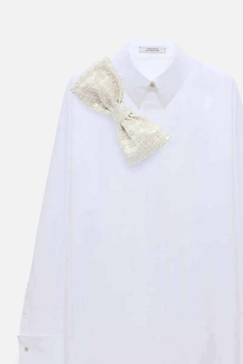 Poplin Shirt With Xl Sequin Bow