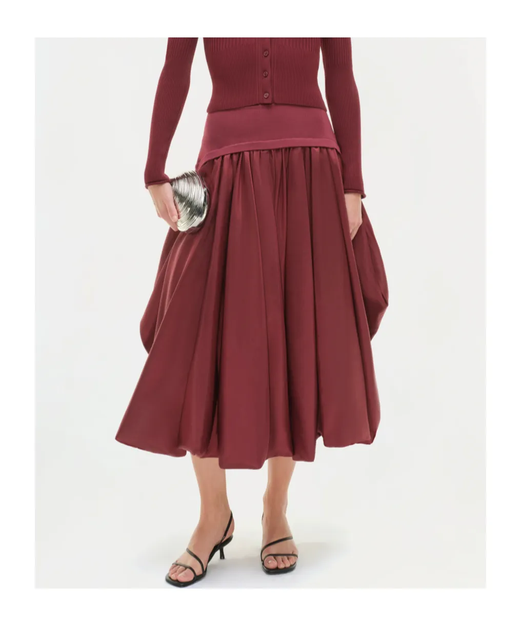 Corinn Taffeta Midi Skirt