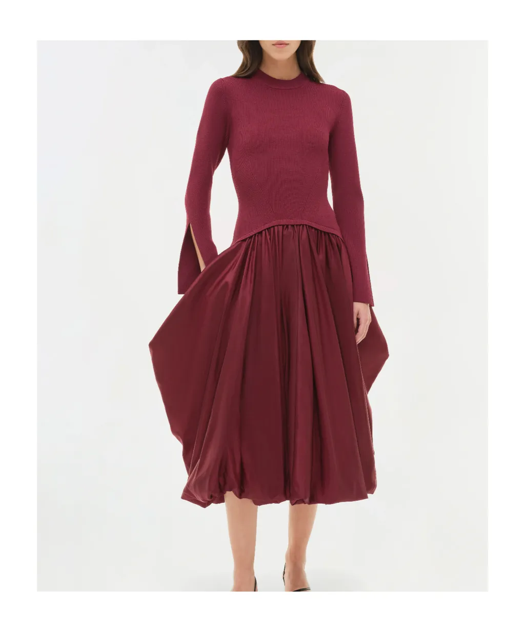 Kenlie Taffeta Knit Midi Dress