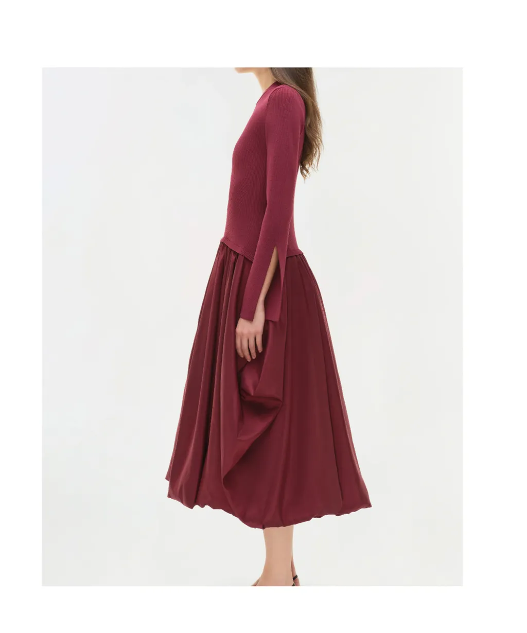 Kenlie Taffeta Knit Midi Dress