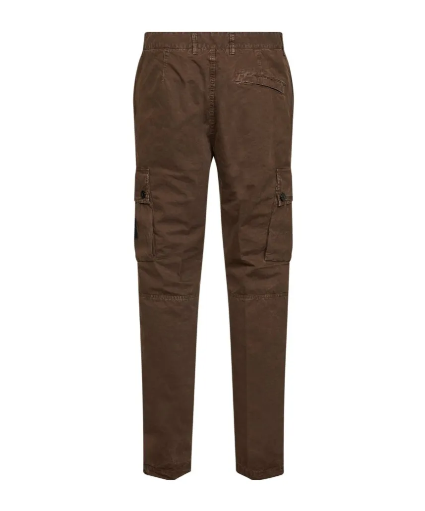 Stone Island Logo Patch Tapered Leg Trousers